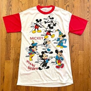 Vintage Mickey Mouse 60 Years Tee Sleep Shirt Nightgown Oversized No Tag Large?